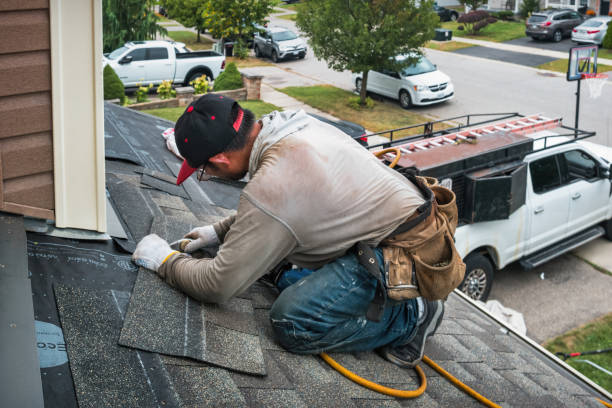 Professional Flat Roof Repair technician working in Laura, IL